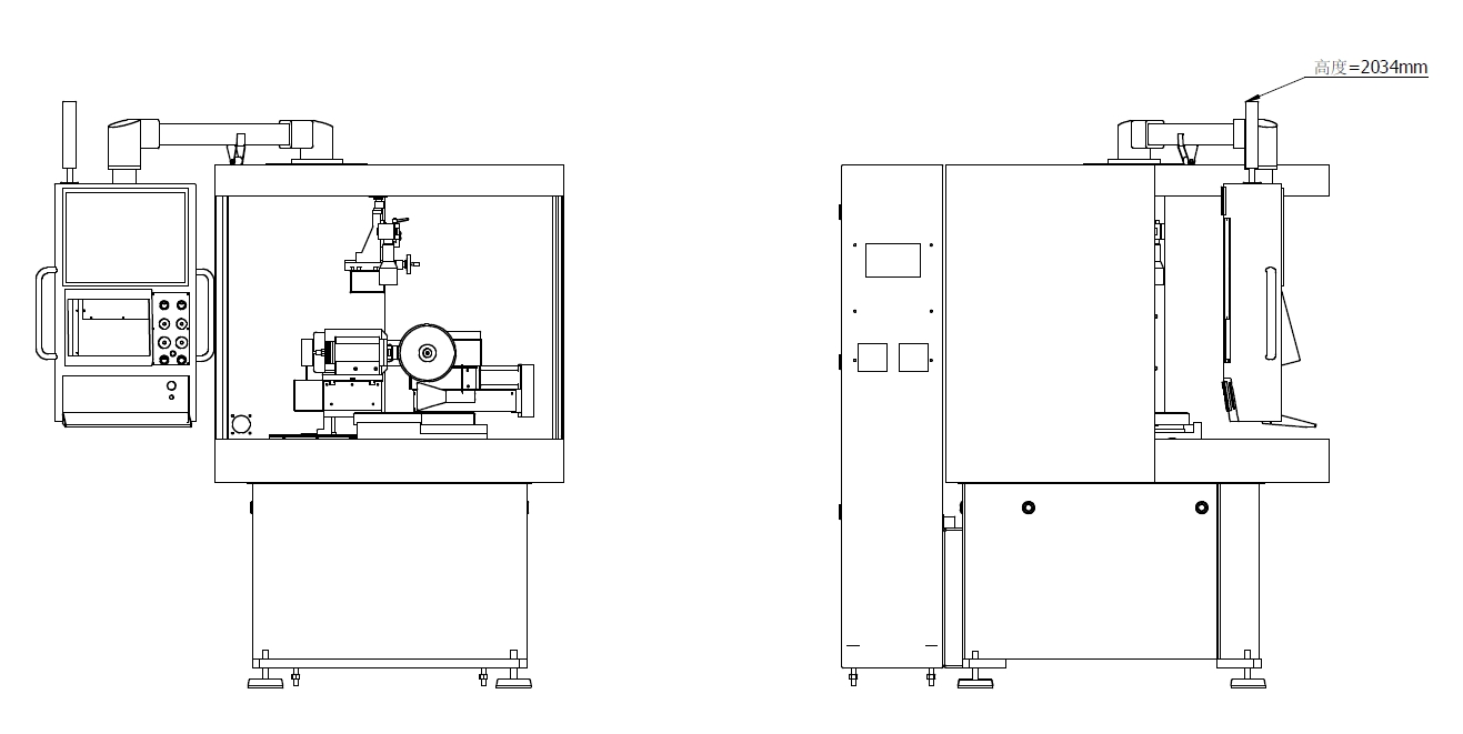 Technical Drawing of the X3 Grinding Wheel Dressing Machine